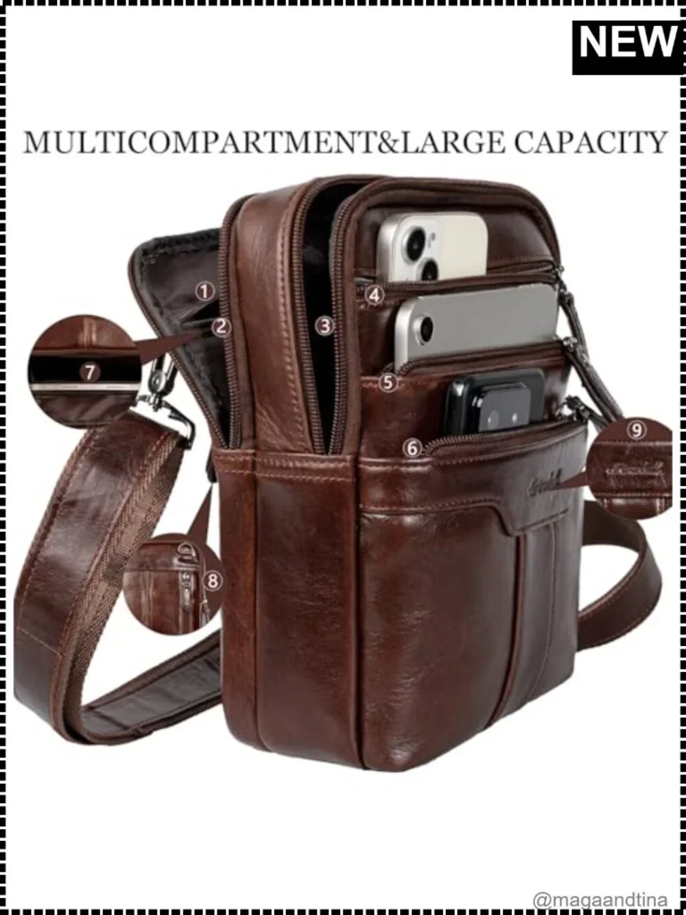 N/A leather messenger